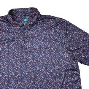 Pro Tour Coolplay Men’s Micro Leaf Print Golf Performance Polo XXL Polyester